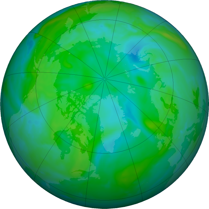 Arctic ozone map for 15 August 2021
